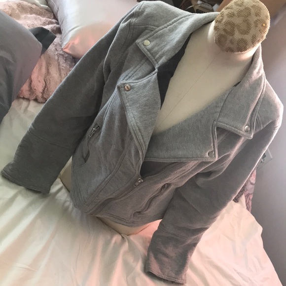 Cynthia Rowley Heather grey moto jacket - Picture 1 of 5